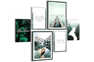 NOVART Quadros Montagne E Lago - Nessuna Cornice Necessaria - Collage Moderno Con Detto - Camera Da Letto Del Soggiorno - N020863a