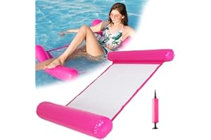 LSUO BAOFU Zattere gonfiabili galleggianti,Amaca,materassino mare sdraio per piscina,lago e spiaggia(Rosa)
