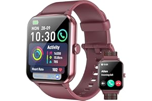 IOWODO Smartwatch Damen Herren 2025 | 1.85" HD Display & Bluetooth-Telefonie | 100+ Sportmodi & IP68 | 24/7 Herzfrequenz & SpO2 Monitor | 10 Tage Akku | 2 Armbänder | Für iOS/Android