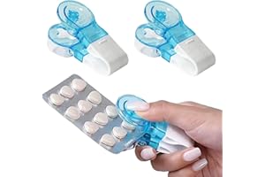 WLVINSON Lot de 2 presse-pilules - Séparateur de comprimés pour tous les comprimés - Petit et portable - Coupe-pilules - Coupe-comprimés - Aide à la déglutition - Pour tous les comprimés