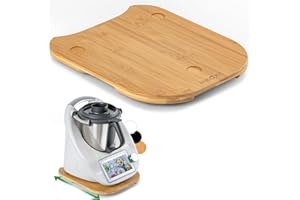 ANBOXIT Tabla Deslizante para Thermomix TM6/TM5, Base para Thermomix con Ruedas, Soporte para Bimby,de Bambú - Bambú