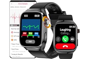 DigiKuber EKG Smartwatch Zifferblatt/Anruf Annehmen, 2,04 Zoll AMOLED wasserdichte Smart Watch mit ECG, PPG, SpO2, SOS, Herzfrequenz Schlafmonitor für Android iOS