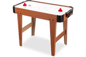 WICKED GIZMOS WG WICKED GIZMOS Air Hockey Game - Large Wooden Sport Board Game with High Powered Fan, 2 Pucks and 2 Paddles (Freestanding)