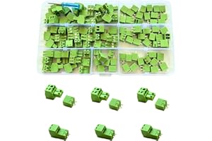 BASECONEX 55 Pares de Conectores de Bloque de Terminales Enchufables, 3,81 mm Pitch 2 Pin PCB Tornillo Bloque Terminal Conector, para PCB (Ángulo recto, 2 pines)