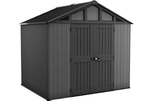 Keter Abri de Jardin Stronghold 108-7.7 m2 en Résine et Métal - Anthracite Aspect Bois