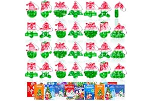 TOANWOD 64PCS Large Christmas Stocking Fillers for Kids: Eve Box Fillers Party Bag Fillers - Xmas Fidget Toys Packs - Poppet Class Gifts Prize for Teenage Girl Boy (32 keychains + 32 cards)