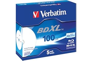 ‎VERBATIM Verbatim BD-R XL 100 GB, Blu-Ray-Disk mit 4x-Schreibgeschwindigkeit - Bedruckbar - Jewel Case - 5er-Pack