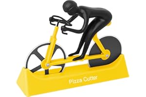 KUONIIY Tagliapizza Bicicletta, Rotelle Tagliapizza, Rotelle da Taglio in Acciaio Inox con supporto, Giallo