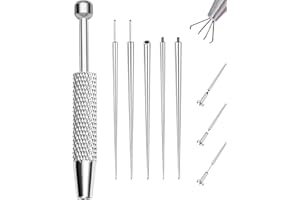 OUFER 6PCS Set di Presa a Sfera, Strumento di Apertura per Sfere di Piercing, 16G 18G Piercing Guiding Needle Tool, Chirurgenstahl Accessori per Piercing a Orecchio e Naso Labret