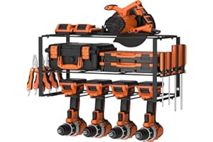 Shinoske Organiseur D'Outils électriques, Mallette à Outils, Étagère à outils Pour Perceuse électrique En Acier Robuste, Support de Rangement Mural pour Garage Atelier