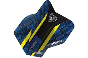 WINMAU Prism Alpha Blue & Yellow Hexagon Extra Thick Dart Flights - 1 Set per Pack (3 Flights in Total)