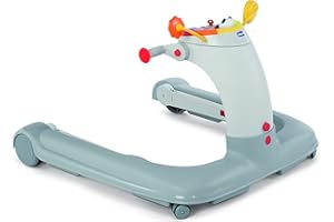 Chicco Trotteur 123 - Centre d'Activités Évolutif, Trotteur - Aide à la marche - Porteur avec Freins de Sécurité, Panneau Electronique avec Lumières et Sons - Jouets pour Enfants de 6 mois à 3 ans