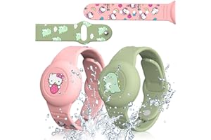 MOWYEOK AirTag Kinder Wasserdicht Armband, 2er Pack Versteckt Halter für Apple Air Tag IP53 Ganzkörperschutz Silikon AirTags Hülle Kleinkind Anti-Verloren GPS Tracking