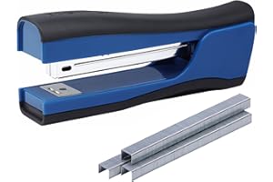 Bostitch Office Bostitch Dynamo zszywacz stojący z wbudowaną temperówką, urządzeniem do usuwania zszywek i przechowywaniem zszywek (B696R-BLUE)