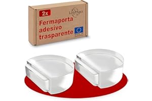 LouMaxx pavimento fermaporta autoadesivo - pavimento fermaporta adatto a tutti i pavimenti duri per proteggere pareti e mobili - autoadesivo trasparente, semicircolare e facile da applicare 2 pezzi