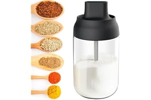 JLNGTHONG Tarros de vidrio con tapa hermética y cuchara, recipientes de vidrio para almacenamiento de alimentos, té/azúcar/especias recipientes,Adecuado para el hogar, el camping, la cocina, la parrilla