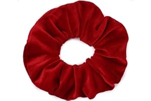 Mytoptrendz® Luxurious Large Scrunchies Premium Velvet Scrunchy Elastic Bands for Hair Ponytail Holder Hair Accessories Girls Ladies(Red)