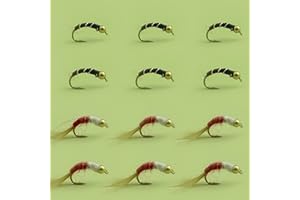 YAZHIDA | Fly Fishing | Fly Trout Kit | (Rainbow Warrior/Zebra 2-Tone)