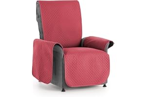 ‎TEXTIL-HOME Textil-home Sesselschoner Sofaüberwurf Adele, 1 Sitzer/Relax - Reversibel gepolsterter Sofaschutz. Farbe Rot