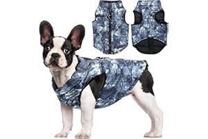 FADCAER Hundejacke, Winterjacke mit D-Ring für kleine Hunde, Welpen, kaltes Wetter, warme Jacke, winddicht, Welpenjacke, Weste, Kleidung, extra weiche Hundemäntel, warme Fleece-Kleidung, für den Außenbereich