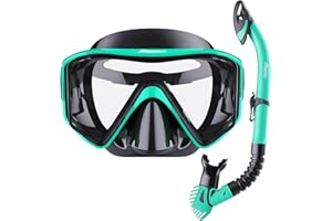 Malker Schnorchelset Erwachsene Taucherbrille Anti-Leck Tauchmaske Anti-Fog Panorama Weitblick Trocken Schnorchelset für Schnorcheln Schwimmen und Tauchen