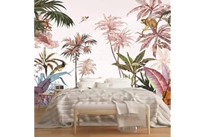 Naturempress Papier Peint Panoramique Animal Coloré De La Jungle Papier Peint Intissé Tapisserie Poster Mural pour Salon Chambre Décoration Murale