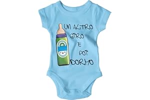 STAMPATEK Body Neonato Divertente Un altro giro e poi Dormo Bodino Manica Corta Idea Regalo Nascita Tutina Neonato Bimbo Bimba - BD23