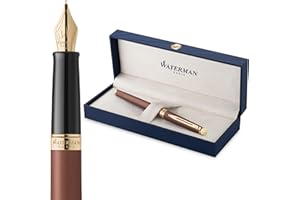 Waterman Hémisphère Stylo plume | L'édition discrète | Rouge Cuivre | Plume moyenne en acier inoxydable | Encre bleue | Coffret cadeau