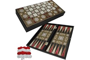 PrimoLiving Deluxe Jeu de Backgammon en Bois Orient XXL - 48 x 48,7 cm