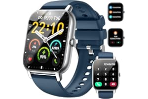 NERUNSA Smartwatch Uomo Donna, Effettua o Risposta Chiamate, 1.85" Orologio Smartwatch, Smart Watch con Cardiofrequenzimetro/Monitoraggio del Sonno, 100+ Sport Impermeabil IP68 Fitness Tracker per Android iOS