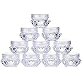 Hunky Dory Diamond 12pcs 5grams PS Transparent with Clear Cap Cosmetics Container for Creams,Lip Balm, Body Butter, Essential oil, Costemic, Makeup Use