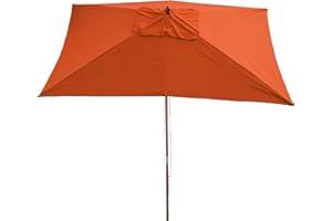 Mendler Parasol de jardin Floride - 2 x 3 m - Polyester/bois - 6 kg - Terracotta