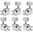 DEVICE OF URBAN INFOTECH Guitar Tuning Keys, 3L + 3R Guitar Machine Heads Knobs Guitar Keys for Acoustic Guitar Semi-Closed Locks Guitar Keys with Gears Screw Set for Acoustic or Electric Guitar