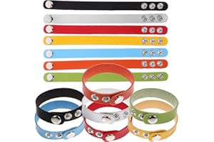 OATIPHO 14 braccialetti colorati fai da te regolabili, colore bianco, con incisione personalizzabile, per fai da te, in metallo, per decorare gioielli in pelle, 21.8X1.6cm, Pelle