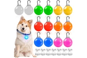 GOMETY 8 Stück Hund Blinklicht Leuchtanhänger, LED Reflektoren Kinder Bunte Haustier Sicherheitslicht Katzen Halsband mit 3 Leuchtmodi Wasserdicht Anhänger für Schulranzen Rucksack