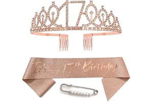 XIHUIMAY 17e anniversaire écharpe fille couronne épingle à cheveux princesse cheveux accessoires or rose diadème pour joyeux anniversaire