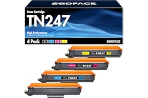 SODFACE TN247 TN243 TN247 Toner Cartridges Compatible for TN243 TN-243CMYK for Brother DCP-L3550CDW HL-L3230CDW MFC-3750CDW HL-L3210CW MFC-L3710CW DCP-L3510CDW (Black Cyan Yellow Magenta, 4-Pack)