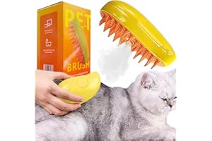 YKHSUAOU Brosse Chien Chat à Vapeur,Cat Steamy Brush, Steamy Brosse pour Chat,Brosse vapeur 3 en 1 pour Chat, Cat Steamer Brush for Massage,Cat Hair Brush forTangled and Loosse Hair