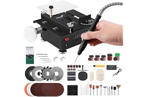 QCXWCJWD Mini Sega Circolare da Tavolo Multifunzionale, 100W Mini Sega da Tavolo con 7 Velocità, Seghe Circolari da Tavolo Elettriche Portatile, 16mm Lama da Sega Regolabile per Artigianato