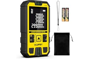 OLUFEY Metro Laser Professionale, Dispositivo di Misurazione Della Distanza Laser IP54 Strumento di Misura Digitale Portatile Range Finder con Livelli di Bolle e LCD Retroilluminato