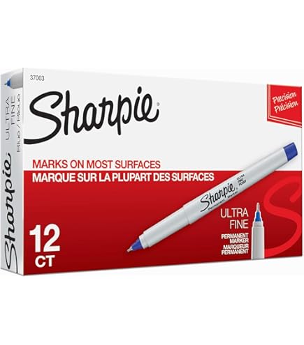 36 Black Fine Point Permanent Markers - Waterproof For Plastic, Metal, Glass