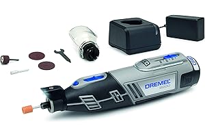 Dremel 8220 - Outil Rotatif Multifonction Sans-fil 12V avec 1 Adaptation et 5 Accessoires, Vitesse Variable 5.000-35.000 tr/min pour Découper, Poncer, Percer, Nettoyer, Meuler, Sculpter, Graver