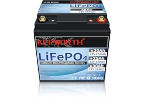 MOSEWORTH Batteria 12V 20Ah, Lifepo4 Batteria, 4000+ cicli ricaricabili, Perfetto per Accumulo Fotovoltaico, scooter per bambini, ecoscandaglio e la maggior parte delle applicazioni di alimentazione