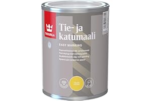 TIKKURILA Road Marking Paint - Fast-Drying Paint For Asphalt & Bitumen (Water-Based) - Yellow - 1 Litre