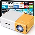 AMXGPT Mini Projector,Portable Movie Projector,Smart Home Projector,Neat Projector for iOS,Android,Windows,PS5,Laptop,TV-Stick,Compatible with HDMI,USB,Audio,TF Card,AV and Remote Control