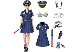 ZUCOS Déguisement Costume de Policier de Luxe Kit de Jeu de Pôle pour Enfants Halloween Carnaval Anniversaire Cadeaux de Noël