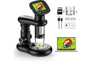 HAYVE Digital Microscope for Kids, Portable Pocket Microscope with 2" IPS Screen - 1000X Magnification Handheld Digital Microscope for Adults, Capture Photos & Videos, Compatible with PC & Mac