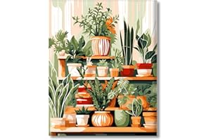 Gutluz Malen nach Zahlen Erwachsene Blumen- Malen Nach Zahlen Kinder Blume - Paint By Numbers Adults Flower - Bastelset Erwachsene Leinwand Pinsel - Malen Nach Zahlen Erwachsene Klein Bilder(CD171)