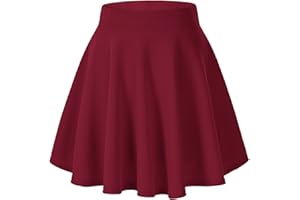 EXCHIC Donna Base Casual Elastico Vita Svasato Mini Gonna Eleganti A-Linea Pull-On Skater Gonne