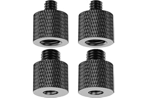 Rigych 4 Pezzi Adattatore Filettatura 1/4 Femmina a 3/8 Maschio e 3/8 Femmina a 1/4 Maschio, Treppiede Vite Adattatore per Microfono Treppiede Adattatore Fotocamera DSLR